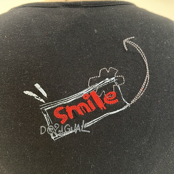 Desigual long sleeve v-neck black and red knit dress - Picture 5 of 5